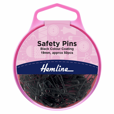 H414.000 Safety Pins: 19mm - Black - 50pcs.. 